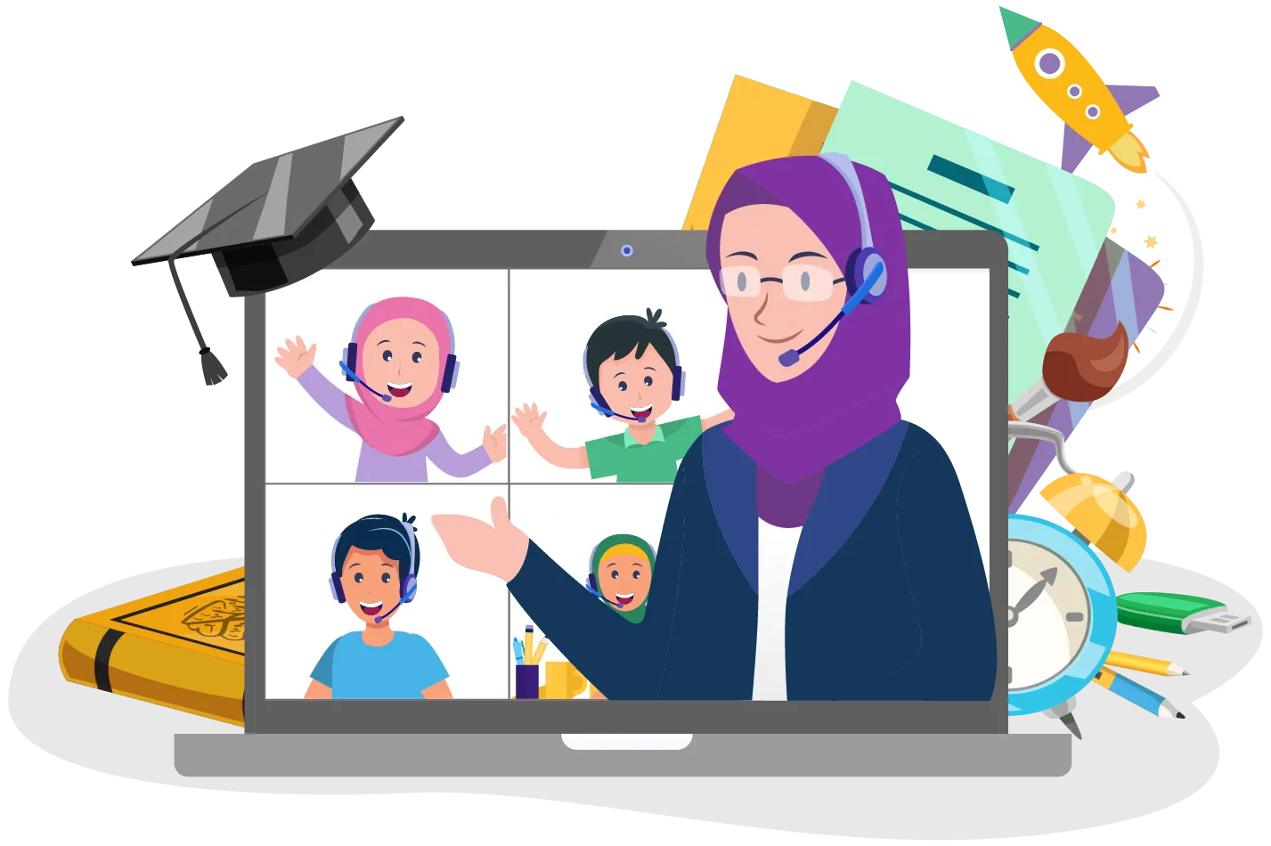 Online school illustration